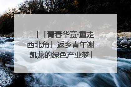 「青春华章·重走西北角」返乡青年谢凯龙的绿色产业梦